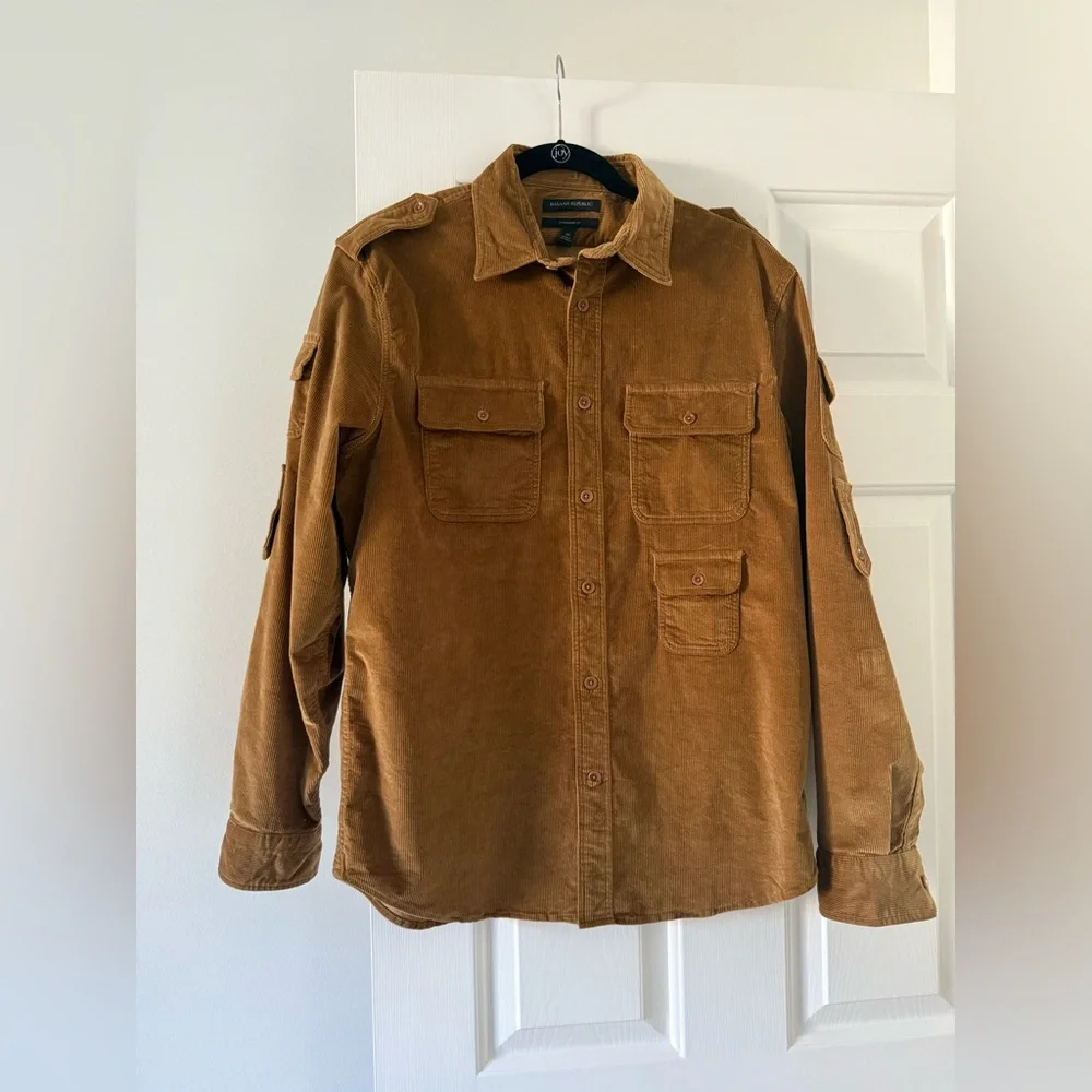 Banana republic men’s heritage explorer Corduroy cotton whiskey brown shirt